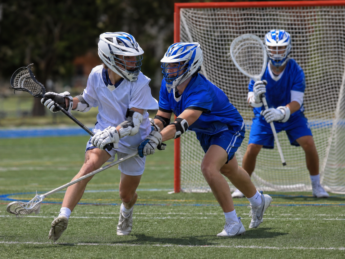 Youth lacrosse players in small group training